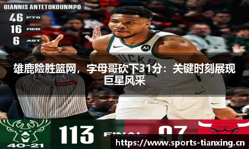 雄鹿险胜篮网，字母哥砍下31分：关键时刻展现巨星风采